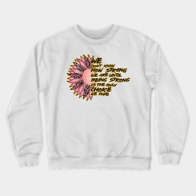 Breast Cancer Awareness Sunflower Crewneck Sweatshirt by WMKDesign